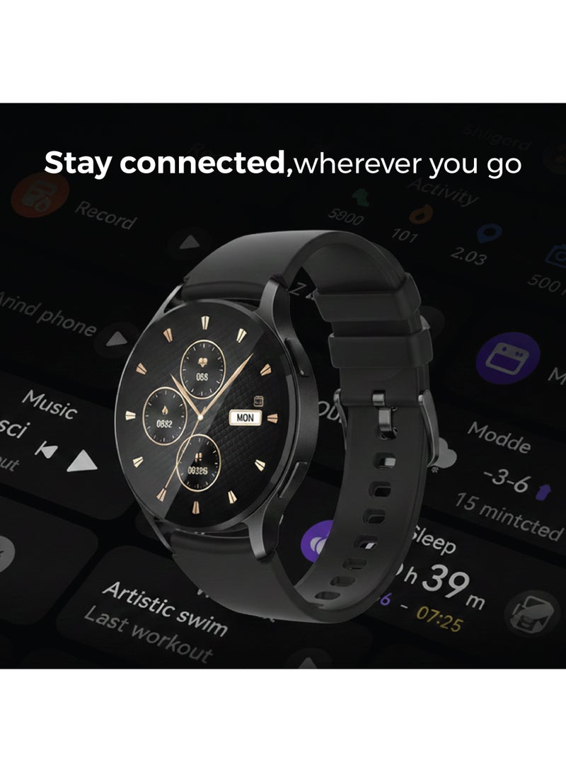 Trands SW120 Smart Watch with 1.43" AMOLED Display, Bluetooth Calling, IP67 Waterproof, Fitness & Health Tracker, Heart Rate & SpO2 Monitor - Black - Image 5